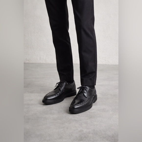 All Saints Other - ALL SAINTS Black Topper Pointed Toe Derby Dress Shoes Mens eu 46 NWOT
